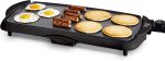 GreenLife 3-in-1 Breakfast Maker Station， Healthy Ceramic Nonstick Dual Griddles for Eggs Meat and Pancakes， 2 Slice Toast Drawer， Easy-to-use Timer， Turquoise